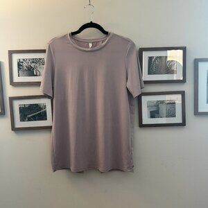 Fabletics Dusty Pink Short Sleeve Crew Neck Tee